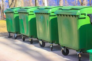 Commercial bins lined up